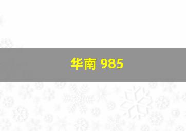 华南 985